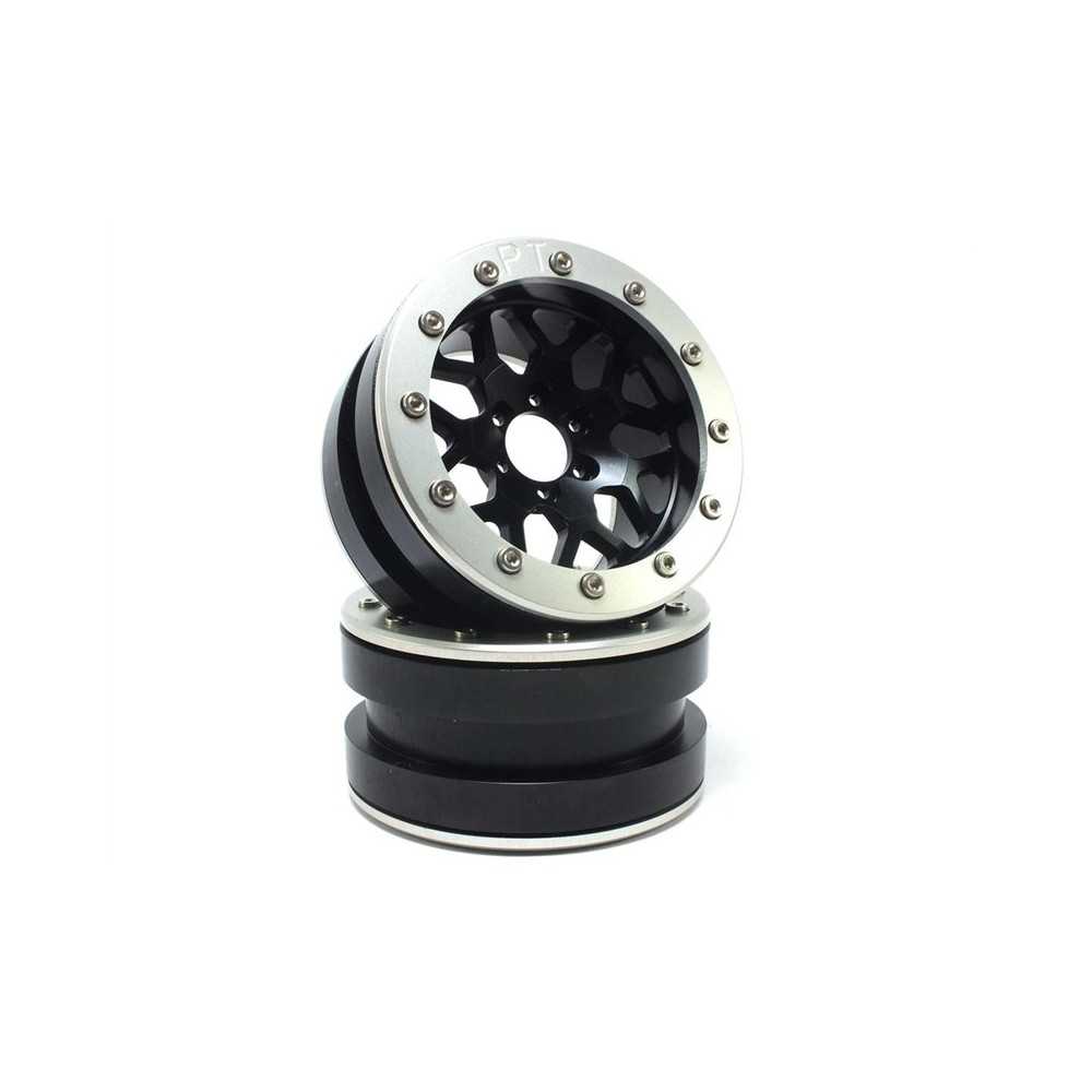 Llantas Beadlock Metsafil PT-Mesh negro/plata 2.2 2 piezas MT2210BS Llantas Beadlock Metsafil PT-Mesh negro/plata 2.2 2 piezas MT2210BS