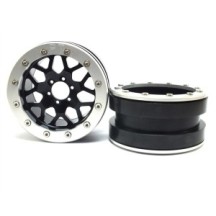 Llantas Beadlock Metsafil PT-Mesh negro/plata 2.2 2 piezas MT2210BS