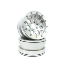 Llantas Beadlock Metsafil PT-Mesh plata/plata 2.2 2 piezas MT2210SS