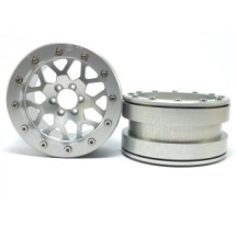 Llantas Beadlock Metsafil PT-Mesh plata/plata 2.2 2 piezas MT2210SS