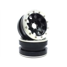 Llantas Beadlock Metsafil PT-Revolver negro/plata 2.2 2 piezas MT2220BS