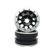 Llantas Beadlock Metsafil PT-Revolver negro/plata 2.2 2 piezas MT2220BS