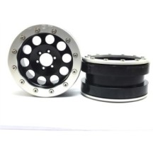Llantas Beadlock Metsafil PT-Revolver negro/plata 2.2 2 piezas MT2220BS