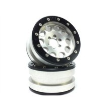 Llantas Beadlock Metsafil PT-Revolver plata/negro 2.2 2 piezas MT2220SB