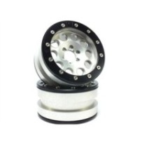 Llantas Beadlock Metsafil PT-Revolver plata/negro 2.2 2 piezas MT2220SB