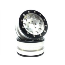 Llantas Beadlock Metsafil PT-Revolver plata/negro 2.2 2 piezas MT2220SB