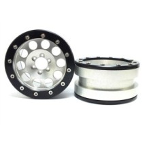 Llantas Beadlock Metsafil PT-Revolver plata/negro 2.2 2 piezas MT2220SB