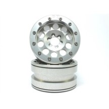 Llantas Beadlock Metsafil PT-Revolver plata/plata 2.2 2 piezas MT2220SS