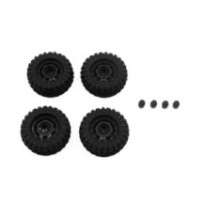 Absima CR-18P Truck Wheel- Tire Set (Black) HBP240443