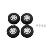 Absima CR-18P Truck Wheel- Tire Set (Silver) HBP240460