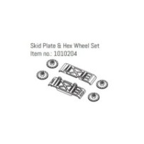 Absima Skid Plate & Hex Wheel Set - GOAT HBP240377