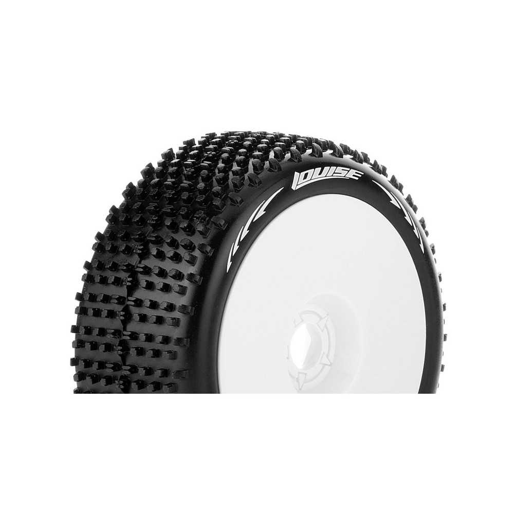 Louise RC B-HORNET 1-8 Buggy Tire Set Mounted Soft White Wheels Hex 17mm LR-T3150SW