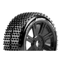 Louise RC B-HORNET 1-8 Buggy Tire Set Mounted Super Soft Black Spoke Wheels Hex 17mm LR-T3150VB
