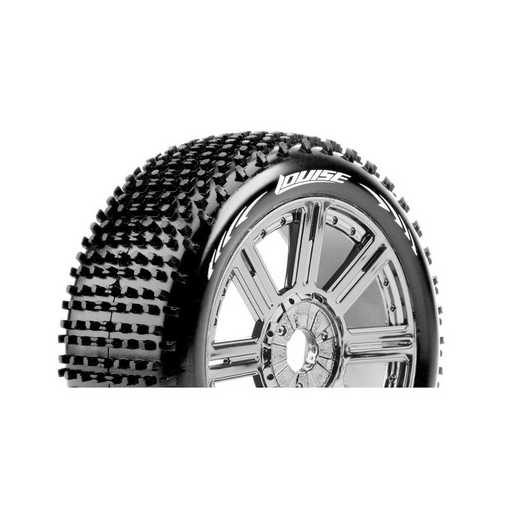 Louise RC B-HORNET 1-8 Buggy Tire Set Mounted Super Soft Black-Chrome Spoke Wheels Hex 17mm LR-T3150VBC Louise RC B-HORNET 1-8 Buggy Tire Set Mounted Super Soft Black-Chrome Spoke Wheels Hex 17mm LR-T3150VBC