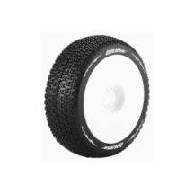 Louise RC B-MAGLEV 1-8 Buggy Tire Set Mounted Super Soft White Wheels Hex 17mm LR-T3100VW