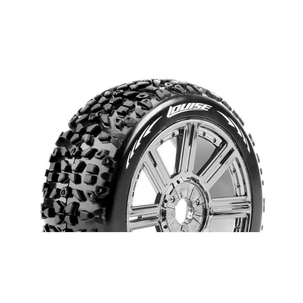 Louise RC B-MAZINGER 1-8 Buggy Tire Set Mounted Soft Black-Chrome Spoke Wheels Hex 17mm LR-T3108SBC Louise RC B-MAZINGER 1-8 Buggy Tire Set Mounted Soft Black-Chrome Spoke Wheels Hex 17mm LR-T3108SBC