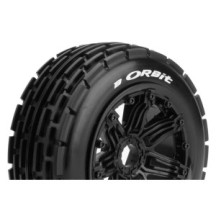 Louise RC B-ORBIT 1-5 Buggy Tire Set Mounted Sport Black Bead-Lock Wheels Hex 24mm Front LR-T3265B