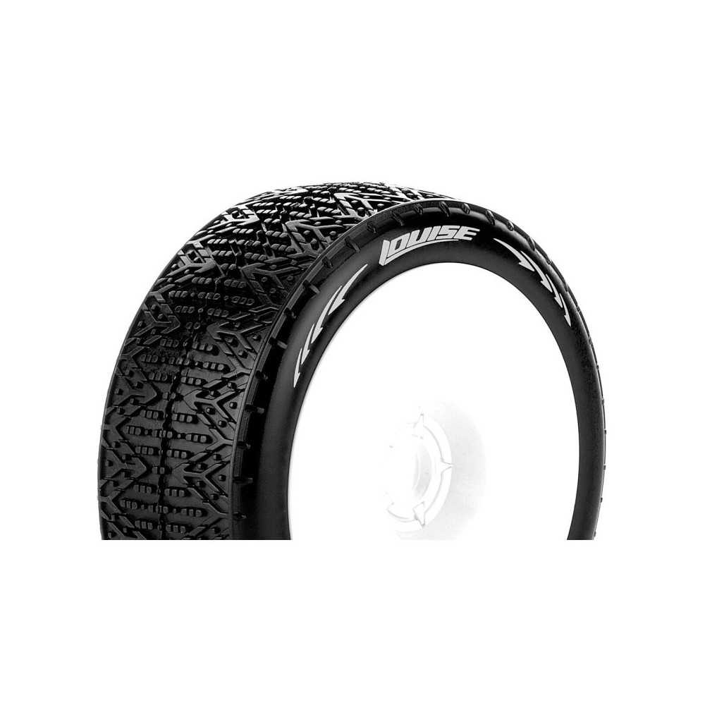 Louise RC B-PHANTOM 1-8 Buggy Tire Set Mounted Soft White Wheels Hex 17mm LR-T3152SW