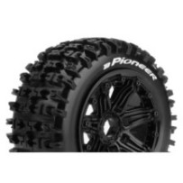 Louise RC B-PIONEER 1-5 Buggy Tire Set Mounted Sport Black Bead-Lock Wheels Hex 24mm Front LR-T3267B