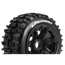 Louise RC B-PIONEER 1-5 Buggy Tire Set Mounted Sport Black Bead-Lock Wheels Hex 24mm Rear LR-T3243B