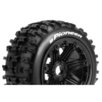 Louise RC B-PIONEER 1-5 Buggy Tire Set Mounted Sport Black Bead-Lock Wheels Hex 24mm Rear LR-T3243B
