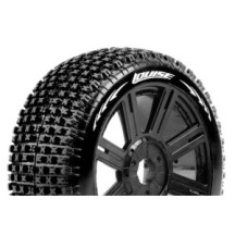 Louise RC B-PIRATE 1-8 Buggy Tire Set Mounted Super Soft Black Spoke Wheels Hex 17mm LR-T3126VB