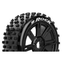 Louise RC B-ROCK 1-8 Buggy Tire Set Mounted Soft Black Spoke Wheels Hex 17mm LR-T3270SB