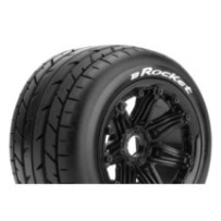 Louise RC B-ROCKET 1-5 Buggy Tire Set Mounted Sport Black Bead-Lock Wheels Hex 24mm Rear LR-T3242B