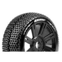 Louise RC B-TURBO 1-8 Buggy Tire Set Mounted Soft Black Spoke Wheels Hex 17mm LR-T3104SB
