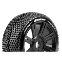 Louise RC B-TURBO 1-8 Buggy Tire Set Mounted Super Soft Black Spoke Wheels Hex 17mm LR-T3104VB