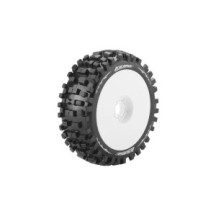 Louise RC B-ULLDOZE 1-8 Buggy Tire Set Mounted Soft White Wheels Hex 17mm LR-T324SW