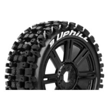 Louise RC B-UPHILL 1-8 Buggy Tire Set Mounted Soft Black Spoke Wheels Hex 17mm LR-T3271SB