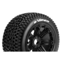 Louise RC B-VIPER 1-5 Buggy Tire Set Mounted Sport Black Bead-Lock Wheels Hex 24mm Rear LR-T3245B
