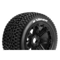 Louise RC B-VIPER 1-5 Buggy Tire Set Mounted Sport Black Bead-Lock Wheels Hex 24mm Rear LR-T3245B