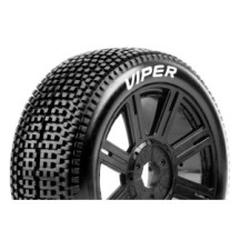 Louise RC B-VIPER-JA 1-8 Buggy Tire Set Mounted Soft Black Spoke Wheels Hex 17mm LR-T3194SB