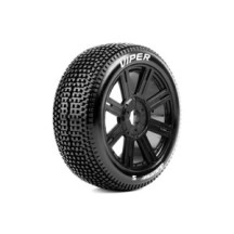Louise RC B-VIPER-JA 1-8 Buggy Tire Set Mounted Super Soft Black Spoke Wheels Hex 17mm LR-T3194VB