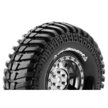 Neumáticos Louise RC CR-ARDENT 1/10 Crawler montados Super Soft Black Chrome para llantas 1.9″ Hex 12mm LR-T3232VBC
