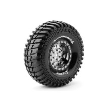 Neumáticos Louise RC CR-ARDENT 1/10 Crawler montados Super Soft Black Chrome para llantas 1.9″ Hex 12mm LR-T3232VBC