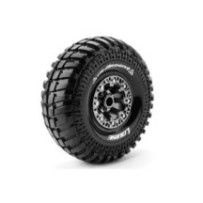 Neumáticos Louise RC CR-ARDENT 1/10 Crawler montados Super Soft en llantas Black Chrome 2.2" Hex 12mm LR-T3237VBC