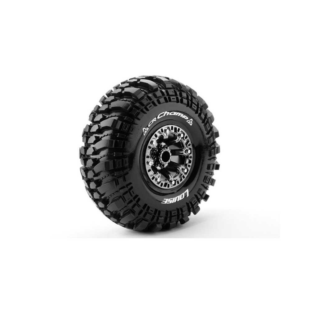 Neumáticos Louise RC CR-CHAMP montados Super Soft en llantas Black Chrome 2.2″ Hex 12mm LR-T3236VBC Neumáticos Louise RC CR-CHAMP montados Super Soft en llantas Black Chrome 2.2″ Hex 12mm LR-T3236VBC