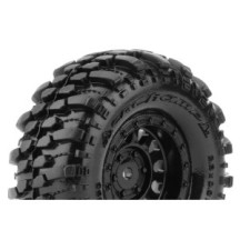 Neumáticos Louise RC CR-CHAMP 1/18-1/24 Crawler montados Super Soft en llantas negras 1.0 Hex 7 mm LR-T3366VB
