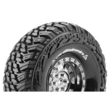 Neumáticos Louise RC CR-GRIFFIN 1/10 Crawler montados Super Soft en llantas Black Chrome 1.9″ Hex 12mm LR-T3230VBC
