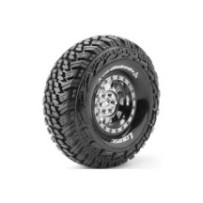 Neumáticos Louise RC CR-GRIFFIN 1/10 Crawler montados Super Soft en llantas Black Chrome 1.9″ Hex 12mm LR-T3230VBC