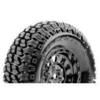 Louise RC CR-GRIFFIN Class 1 1-10 Crawler Tire Set Mounted Super Soft Black Chrome 1.9 Wheels LR-T3344VBC