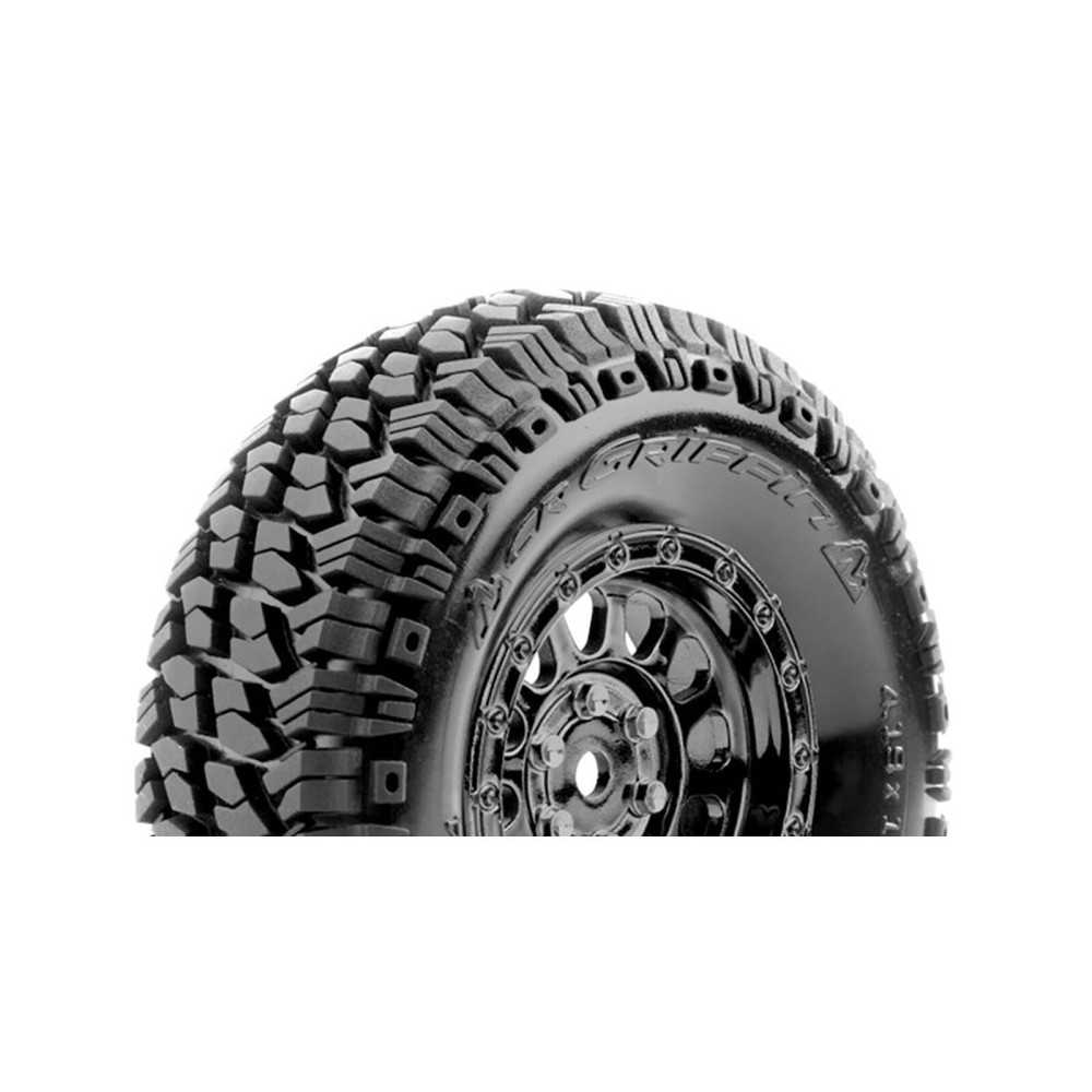 Louise RC CR-GRIFFIN Class 1 1-10 Crawler Tire Set Mounted Super Soft Black Chrome 1.9 Wheels LR-T3344VBC Louise RC CR-GRIFFIN Class 1 1-10 Crawler Tire Set Mounted Super Soft Black Chrome 1.9 Wheels LR-T3344VBC