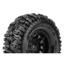 Neumáticos Louise RC CR-MALLET 1/18-1/24 Crawler montados Super Soft en llantas negras 1.0 Hex 7mm LR-T3367VB