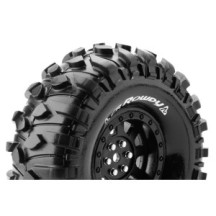 Neumáticos Louise RC CR-ROWDY 1/10 Crawler montados Super Soft en llantas negras 1.9" Hex 12mm LR-T3233VB