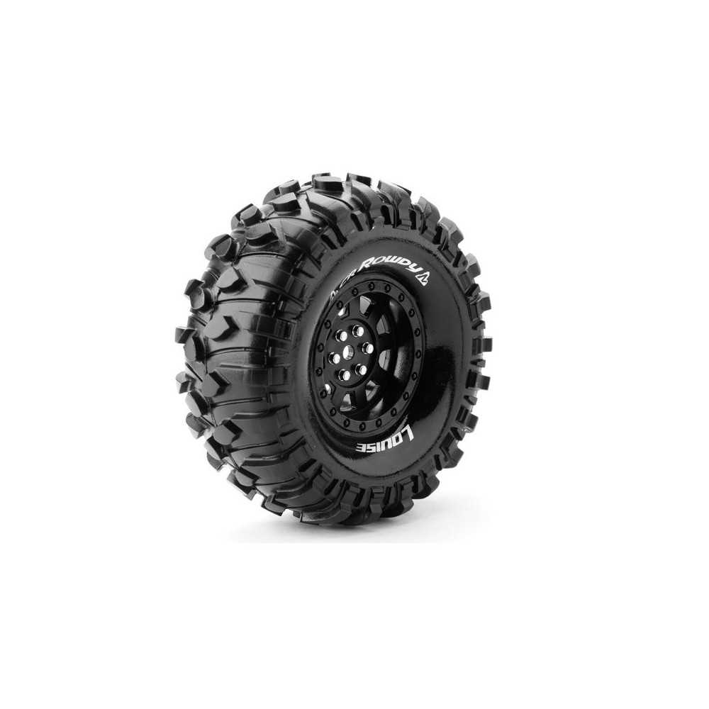 Neumáticos Louise RC CR-ROWDY 1/10 Crawler montados Super Soft en llantas negras 1.9" Hex 12mm LR-T3233VB Neumáticos Louise RC CR-ROWDY 1/10 Crawler montados Super Soft en llantas negras 1.9" Hex 12mm LR-T3233VB