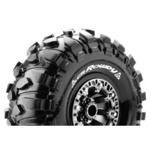 Neumáticos Louise RC CR-ROWDY 1/10 Crawler montados Super Soft en llantas Black Chrome 2.2″ Hex 12mm LR-T3238VBC