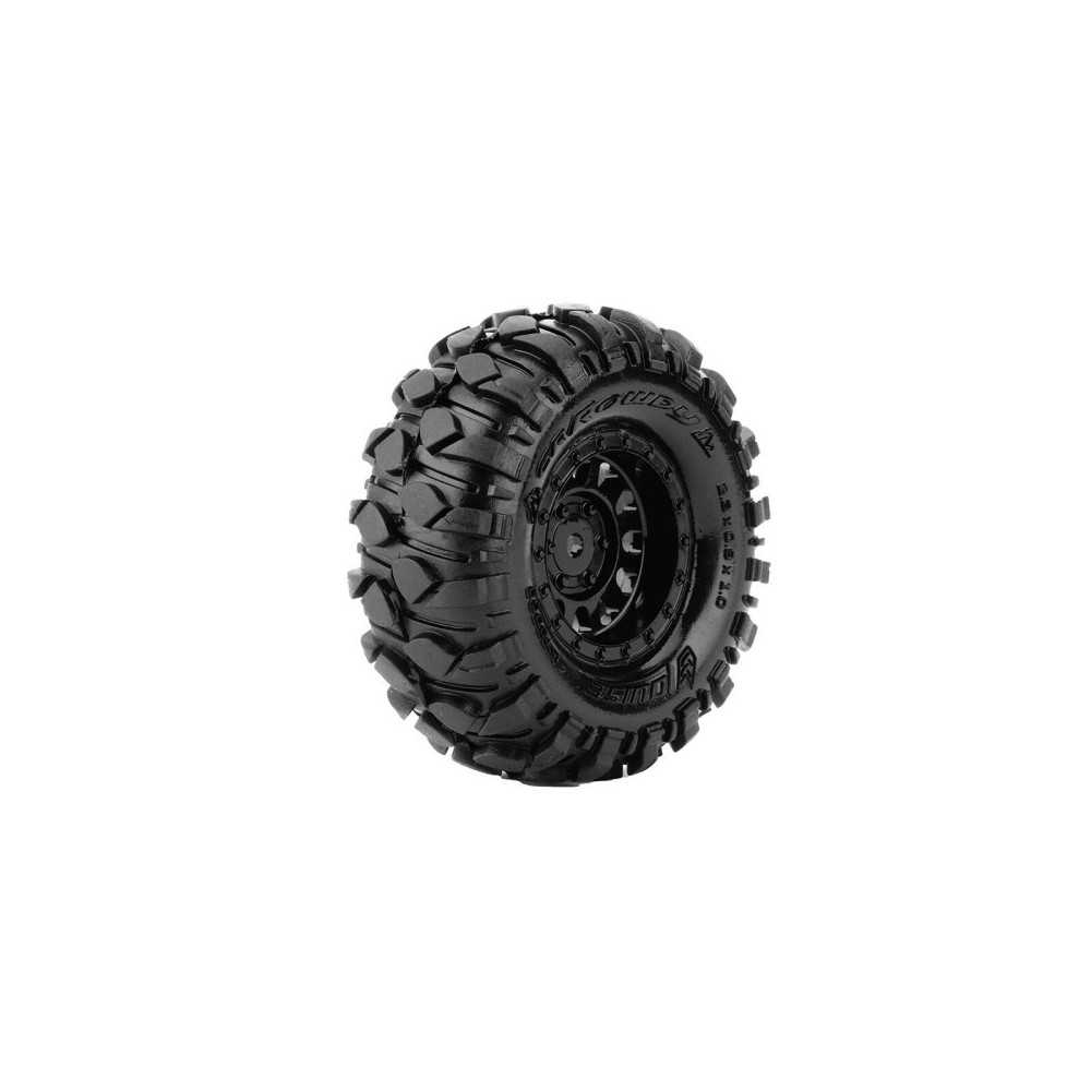 Neumáticos Louise RC CR-ROWDY 1/18-1/24 Crawler montados Super Soft en llantas negras 1.0 Hex 7mm LR-T3368VB